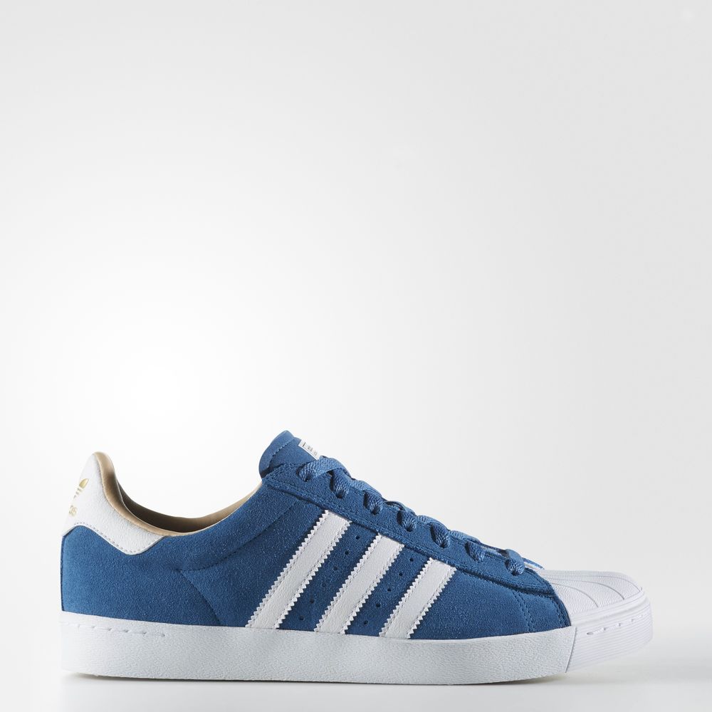 Adidas Superstar Vulc Adv - αθλητικα παπουτσια ανδρικα - Μπλε/Ασπρα/Χρυσο Χρωμα Μεταλλικός,Μέγεθος: